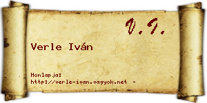 Verle Iván névjegykártya
