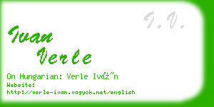 ivan verle business card